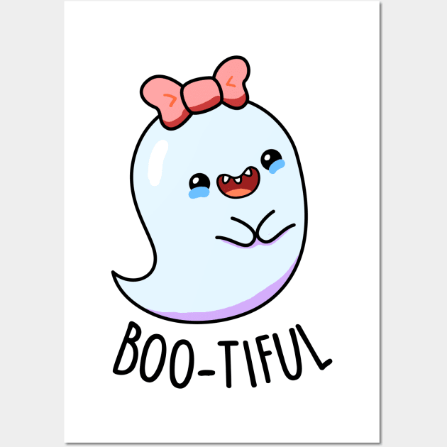 Bootiful Cute Girl Ghost Pun Wall Art by punnybone